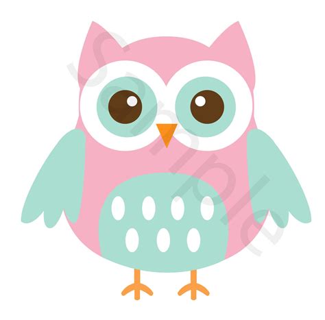 Colorful Rainbow Cute Owls Clipart Set In A Png Format Etsy