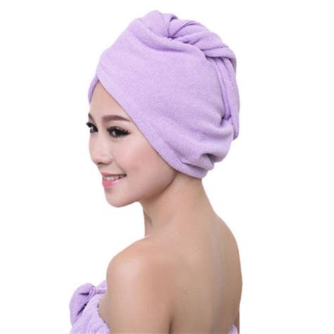 Nature Grown Soft Women Soft Microfiber Hair Drying Shower Cap Turban