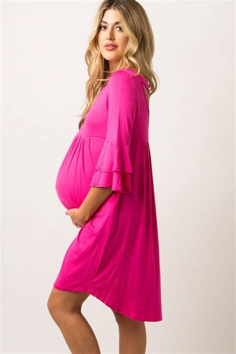 Bright Pink Maternity Dresses In New Styles In 2020 Lace Maternity Dress Maternity Dresses
