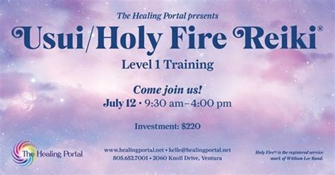 Usuiholy Fire Reiki Level 1 At The Healing Portal Ventura