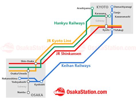 Buy your train ticket via the given booking your train tickets and reservations at the best price/fares. Traveling from Osaka to Kyoto - Osaka Station