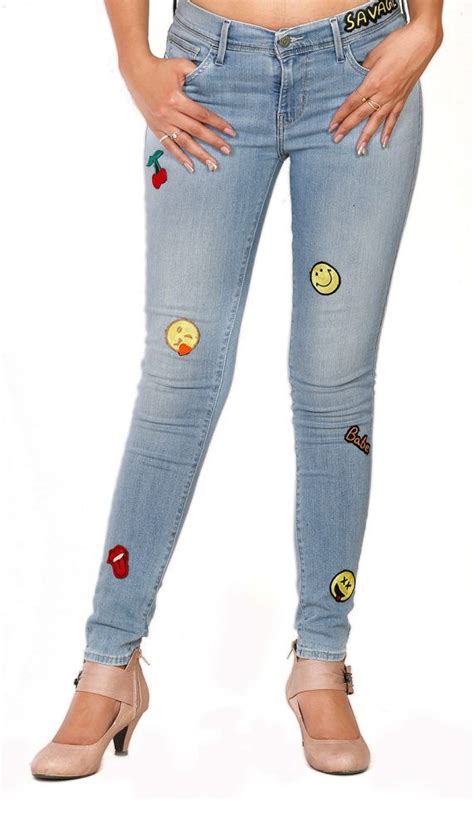 All Over Emoji Skinny Jeans Stylish Jeans Jeans Denim Fashion