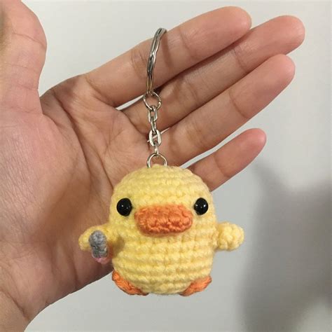 Duck With Knife Plush Keychain Chick With Knife Plush Cute Etsy