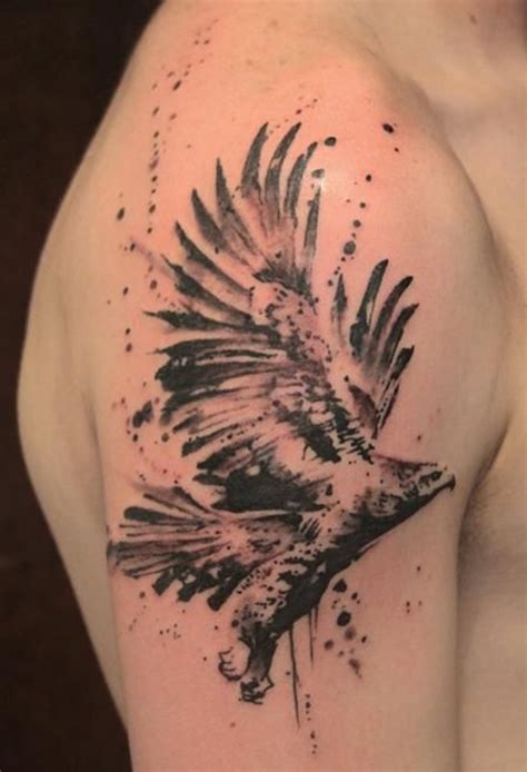54 Hawk Tattoo Designs Black And White