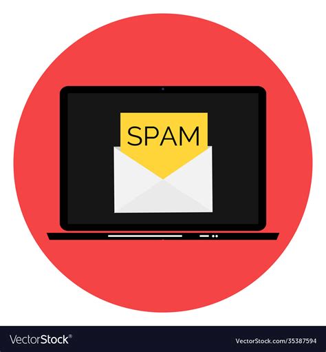 Envelope With Spam Spam Email Warning Window Vector Image