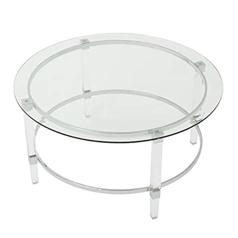 Christopher Knight Home Elowen Modern Round Tempered Glass Coffee Table With Acrylic And Iron
