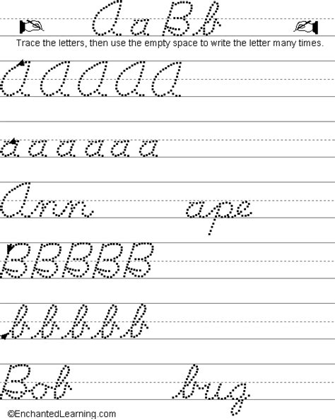 Writing Cursive Letters A B