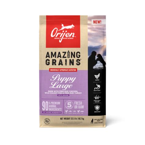 Orijen Amazing Grains Large Breed Puppy Recipe Dry Food 225 Lb 225