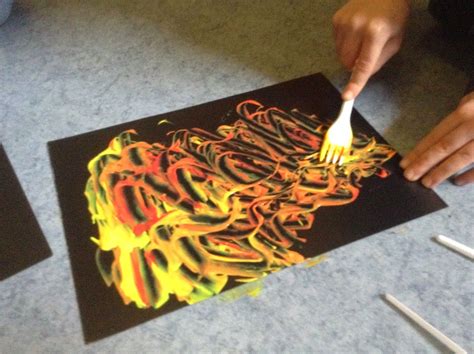 Creative Childrens Ministry Pentecost Flames Painting With Forks
