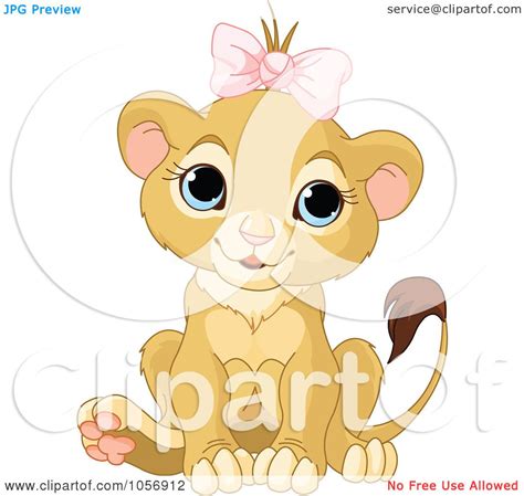 Royalty Free Vector Clip Art Illustration Of A Cute Baby Female Lion