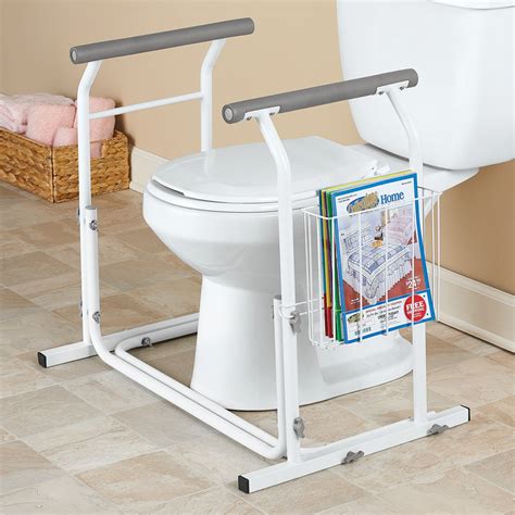 Adjustable Toilet Safety Rails With Padded Grip Collections Etc