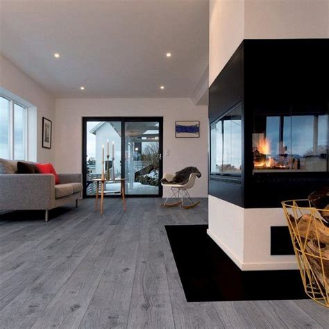 Living Room Gray Flooring