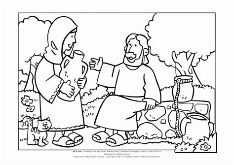 Free Woman At The Well Coloring Pages, Download Free Woman At The Well