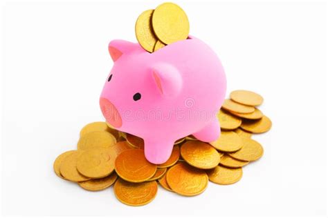 Piggy Bank And Gold Coins Stock Image Image Of Rich 23650413
