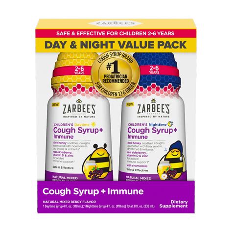 Kids Cough Syrup Immune Daynight Value Pack Zarbees