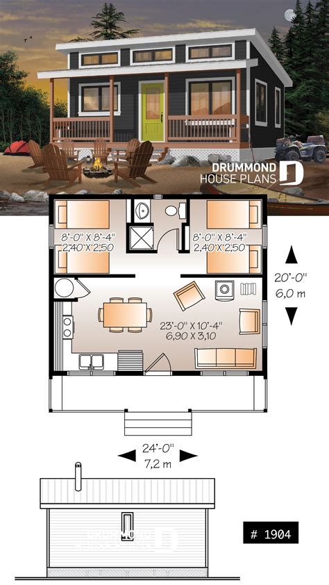 Cabin Plan 2 Bedrooms Cottage House Plans Cabin House Plans Tiny