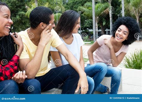 Joking Group Of Young People Stock Image Image Of Discussion