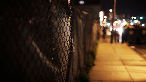 Chainlink Fence At Night Stock Footage Video 1666177 Shutterstock