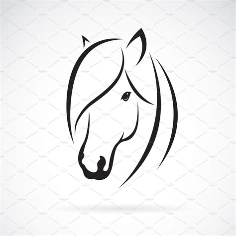 Vector Of Horse Head Design Animal Outline Icons ~ Creative Market