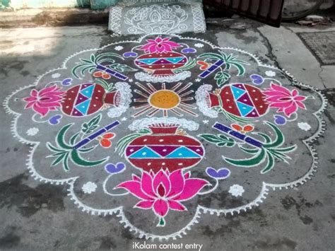 Kolam is an art of drawing images and geometrical shapes on floor, by synchronizing with dots. Pongal Pulli Kolam Images With Dots / Kolangal January ...