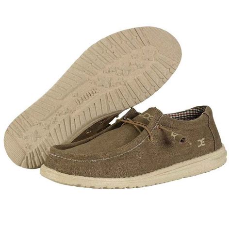 Hey Dude Mens Wally Canvas Casual Shoes Nut Size 11 Nut 11