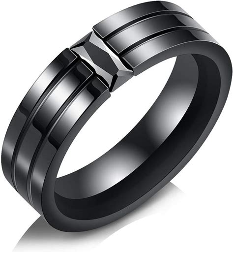 cbcju anillo individual para hombre de acero de titanio con incrustaciones de diamantes anillo