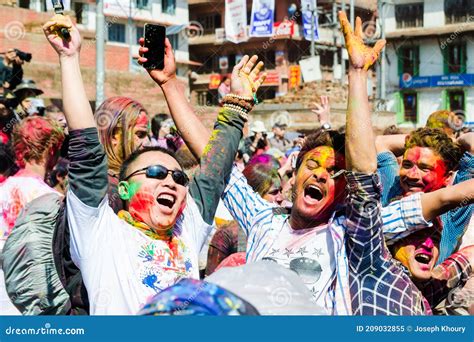 Hindu Holi Festival Of Colors Celebrations In Kathmandu Basantapur