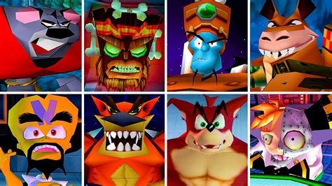 Crash Bandicoot 1 2 3 And The Wrath Of Cortex All Bosses And Endings