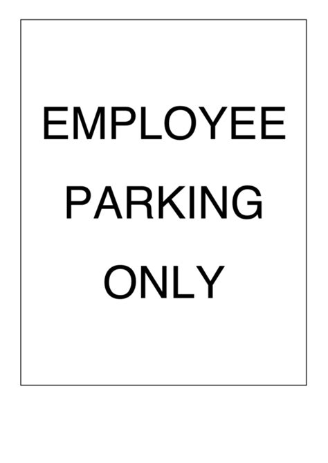 Employee Parking Only Sign Printable Pdf Download