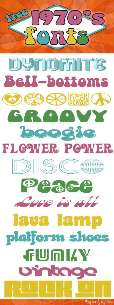 14 Groovy 70s Fonts You Can Snag For Free Aspen Jay