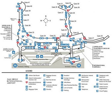 San Diego Airport Terminal 2 Map