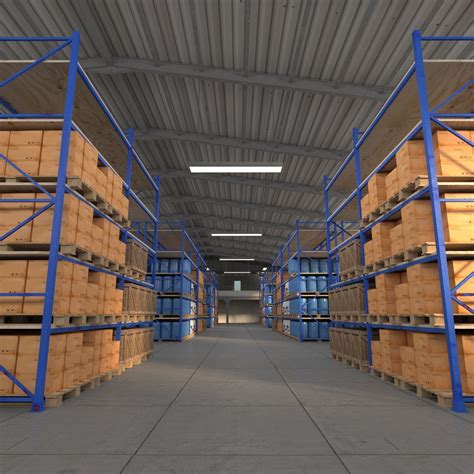 Warehouse 3d Model Storage Manufacturing Cgtrader