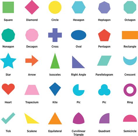 A collection of mathematical and geometric shapes 15776695 Vector Art