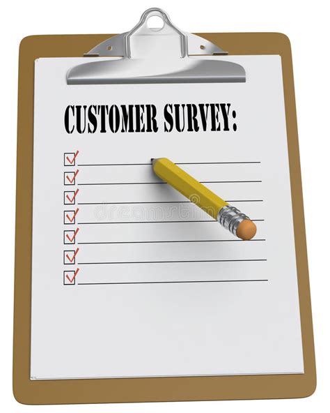 Clipboard With Customer Survey Message And Checkboxes Stock Images