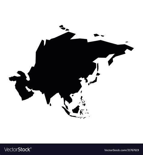 White Map Of Asia Continent