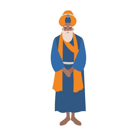 Premium Vector Barefoot Sikh Wearing Traditional Indian Clothes And