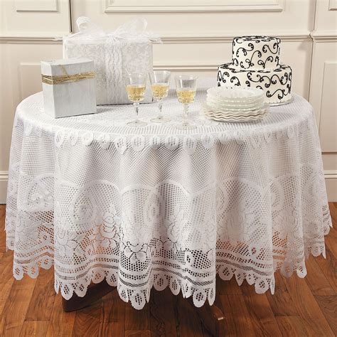 Round White Lace Tablecloth Oriental Trading Dining Table Cloth
