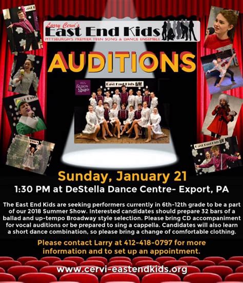 Open Auditions For Kids In Pittsburgh For Musical Auditions Free