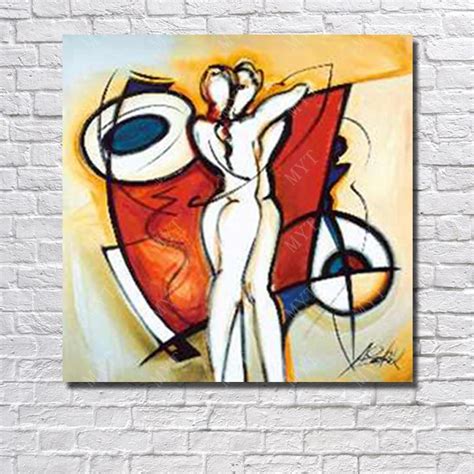 Aliexpress Buy Hand Painted Lover Kiss Oil Painting Abstract