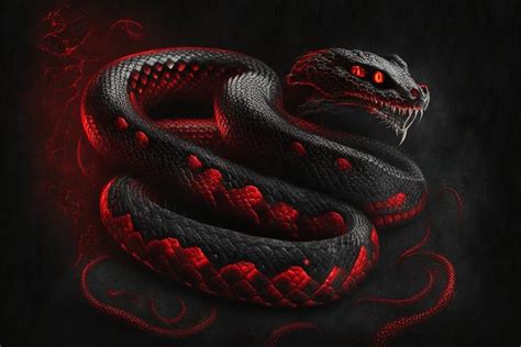 Dangerous snake with red eyes | Snake art, Red and black snake, Snake