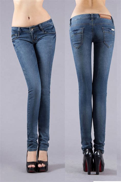 New Fashion Low Waist Jeans Womens Cottonspandex Stretch Jeans Woman Size 25 33 Skinny Jeans
