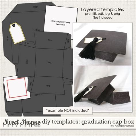 Diy Templates Graduation Cap Box By Heather Roselli Graduation Party