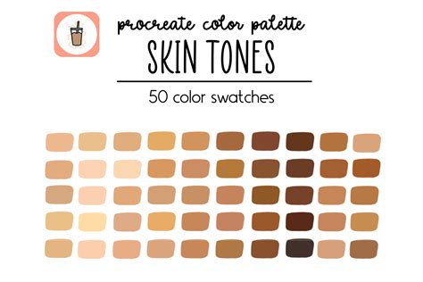 Skin Tones Procreate Palette Graphic By Kc Jean Design Co · Creative