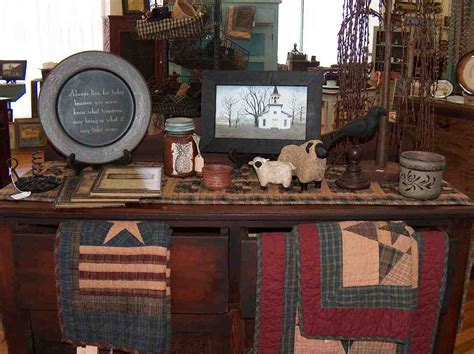 Table toppers, coverlets, quilts, lampshades, lighting, candles, flags, accent pillows, seasonal, dish towels, curtains, bath decor, shower curtains, peg racks, electric candles, bread boxes, bottle stoppers, americana, primitives, colonial. Primitive Home Decor: How to Pick Best - Decor Ideas