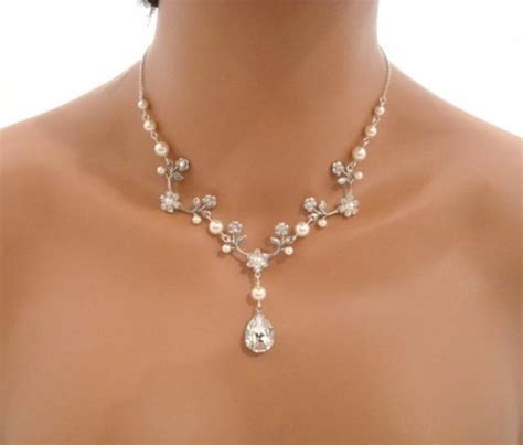 Floral Bridal Necklace Wedding Necklace Bridal Jewelry Vintage Style