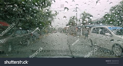Road View Through Car Window Rain Stock Photo 1068200720 Shutterstock