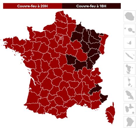 Au départ instauré à 20h, le. 10 Departements Couvre Feu - Coronavirus en France : le ...