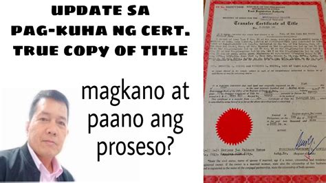 Update Sa Pag Kuha Ng Certified True Copy Of Title I Title Verification