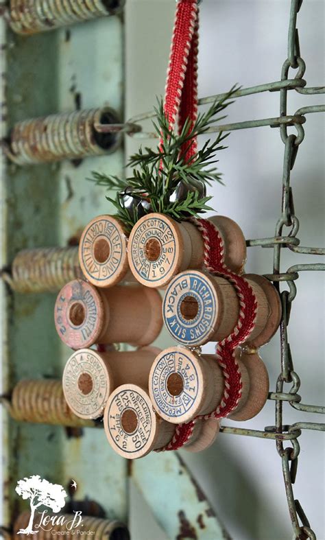 Vintage Thread Spool Mini Wreath How To Handmade Christmas Spool