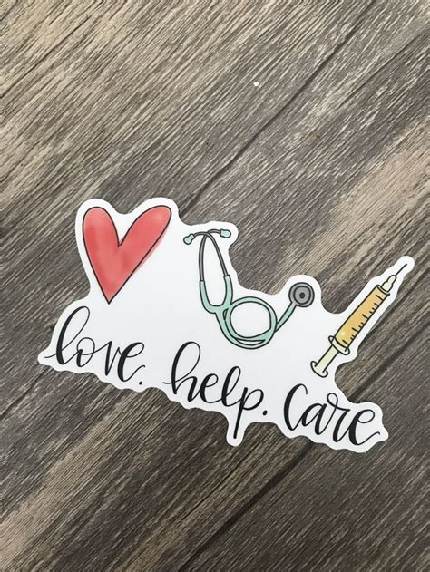 Love Help Care Sticker Estudiantes De Enfermería Regalos Para
